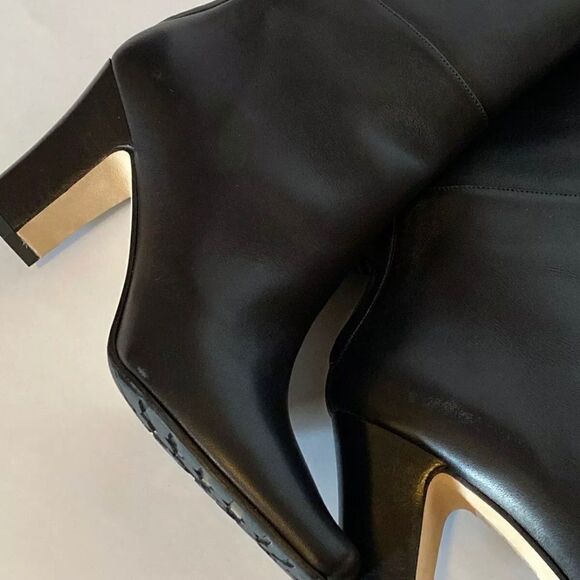 Manolo Blahnik Cantuna Square-toe Leather Boots size 37.5 - Picture 6 of 11